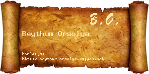 Beythum Orsolya névjegykártya